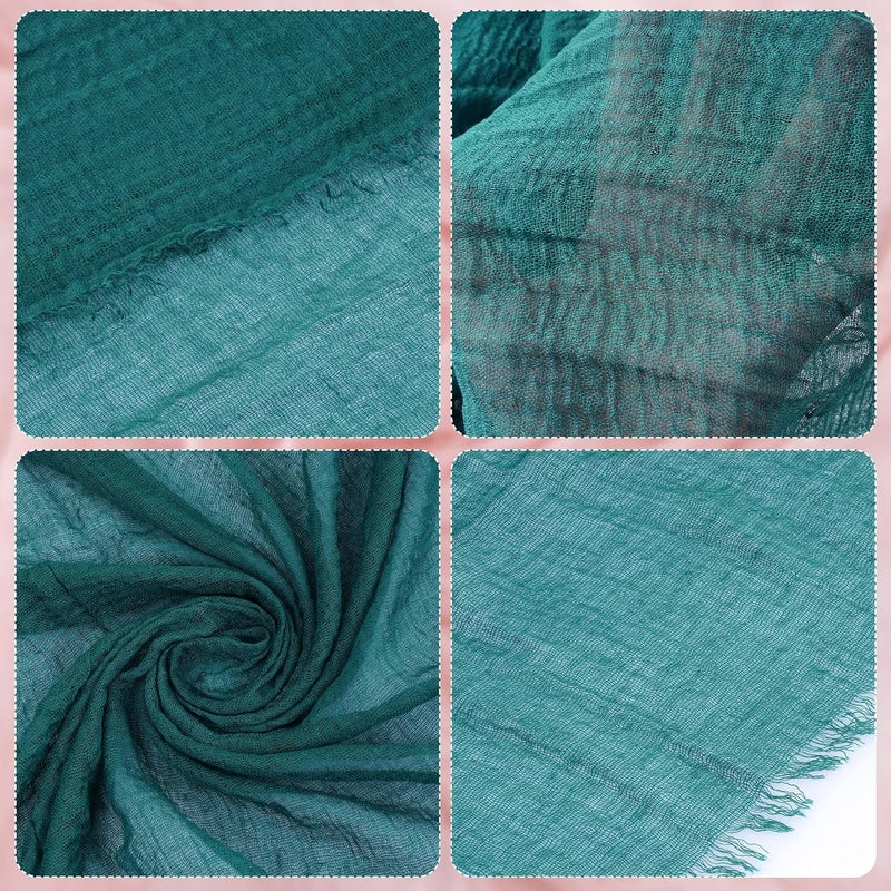 Nydotd Women Summer Cotton Linen Scarf Crinkle Long Beach Shawl Wrap hijab with Fringe - Image 3